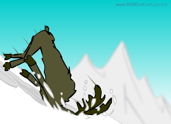 Snowsurfing Moose